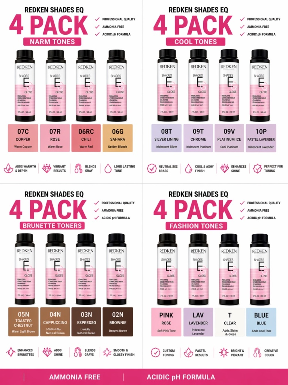 REDKEN SHADES 4 PACK BUNDLE